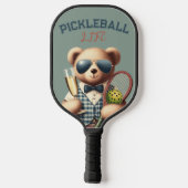 Preppy Boy Teddy Bear Champagne Pickleball Paddle (Rückseite)