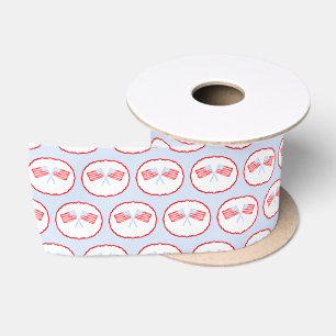 Preppy Boys Red White & Two Patriotic Birthday Satinband