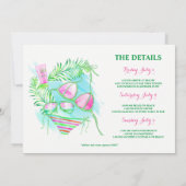 Preppy Braut-Junggeselinnen-Abschieds-Wochenende Einladung (Rückseite)