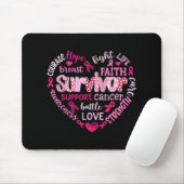 Preppy Breast Cancer Fight Suprt Hope Strength P  Mousepad (Mit Mouse)