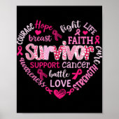 Preppy Breast Cancer Fight Suprt Hope Strength P  Poster (Vorne)