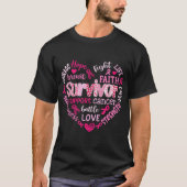 Preppy Breast Cancer Fight Suprt Hope Strength P T-Shirt (Vorderseite)