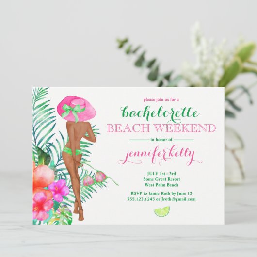 Preppy Bride Junggeselinnen-Abschied Weekend Einladung (Stehend Vorderseite)