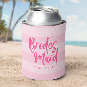 Preppy Bridesmaid Name Pink Stripes Dosenkühler