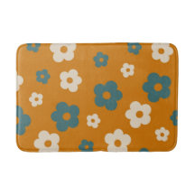 Preppy Brown Blue Floral Einfaches Muster für die 