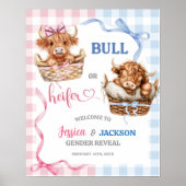 Preppy Bull oder Heifer Gender Reveve Willkommen Poster (Vorne)