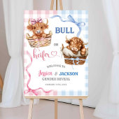 Preppy Bull oder Heifer Gender Reveve Willkommen Poster