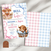 Preppy Bull oder Heifer Highland Cow Gender Reveal Einladung