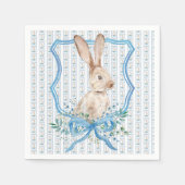 Preppy Bunny Blue Napkin Serviette (Vorderseite)