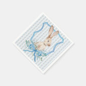 Preppy Bunny Blue Napkin Serviette (Ecke)