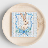 Preppy Bunny Blue Napkin Serviette