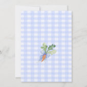 Preppy Bunny Floral Rabbit Gingham Boy Baby Shower Einladung (Rückseite)