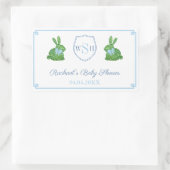 Preppy Bunny Monogram Baby Shooting Danke, dass du Rechteckiger Aufkleber (Tasche)