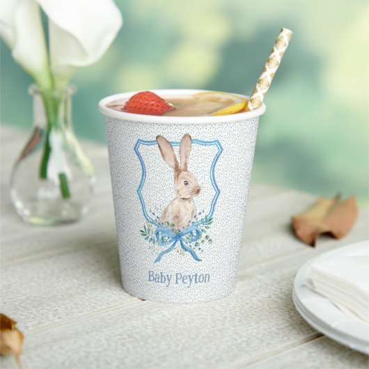 Preppy Bunny Personalisiert Baby Dusche Pappbecher (In Situ)