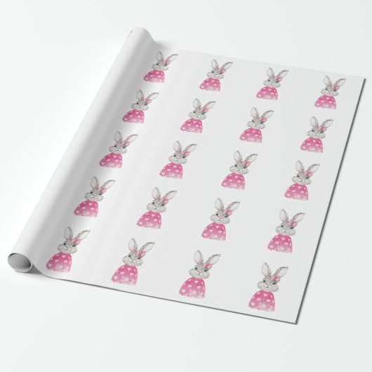 Preppy Bunny Rabbit Bow Geschenkpapier (Ungerollt)