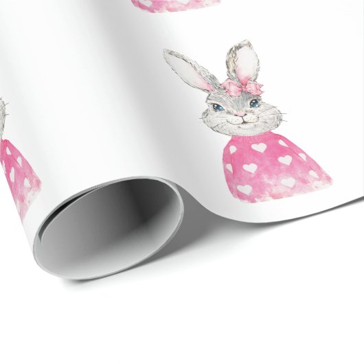 Preppy Bunny Rabbit Bow Geschenkpapier (Rolleneckpunkt)