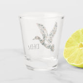 Preppy Camouflage Mallard Duck Monogram Schnapsglas (Rückseite)