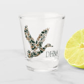 Preppy Camouflage Mallard Duck Monogram Schnapsglas (Vorderseite)