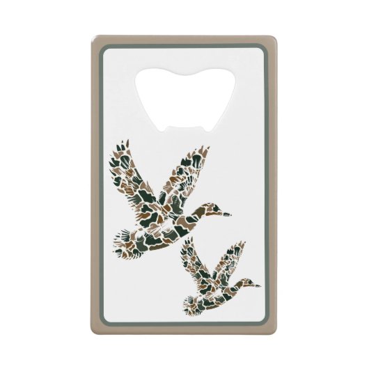 Preppy Camouflage Mallard Ducks Geldbeutel Flaschenöffner (Vorderseite)