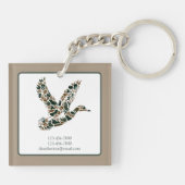 Preppy Camouflage Mallard Ducks Monogram Schlüsselanhänger (Rückseite)