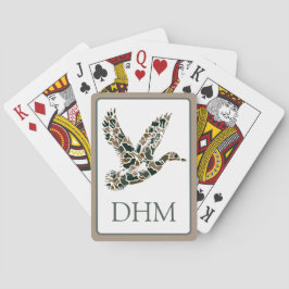 Preppy Camouflage Mallard Ducks Monogram Spielkarten