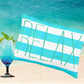 Preppy Caribbean Blue and White Stripe Relax Strandtuch