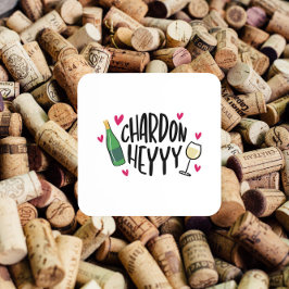 Preppy Chardonnay Funny Beverage Coaster Getränkeuntersetzer