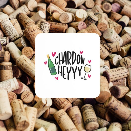 Preppy Chardonnay Funny Beverage Coaster Getränkeuntersetzer