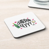 Preppy Chardonnay Funny Beverage Coaster Getränkeuntersetzer (Linke Seite)