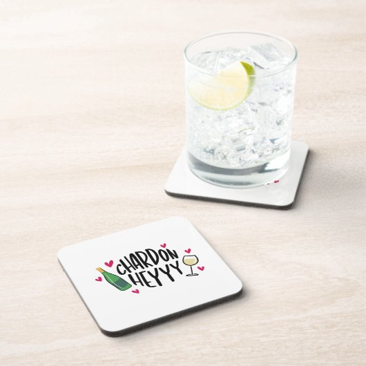 Preppy Chardonnay Funny Beverage Coaster Getränkeuntersetzer (Rechte Seite)