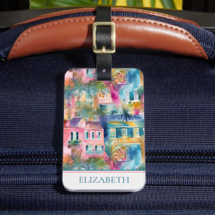 Preppy Charleston Houses Personalisiert Gepäckanhänger
