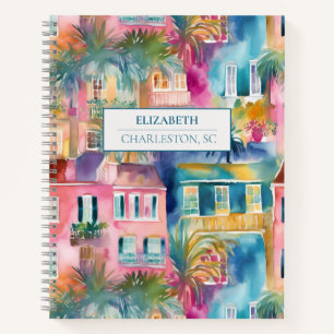Preppy Charleston Houses Personalisiert Journal Notizblock
