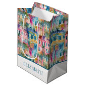 Preppy Charleston Houses Personalisiert Mittlere Geschenktüte (Vorderseite Schrägansicht)