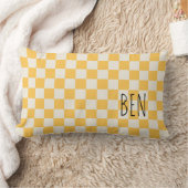 Preppy Check Modern Yellow White NAME Sweet Lendenkissen (Decke)