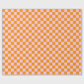 Preppy Check Pink Orange Mod Geschenkpapier (Flach)