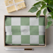 Preppy Checkerboard Green White Mod Retro Seidenpapier (Geschenk)