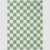 Preppy Checkerboard Green White Mod Retro Seidenpapier (Vorderseite)
