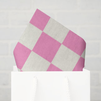 Preppy Checkerboard Pink White Mod Retro Seidenpapier