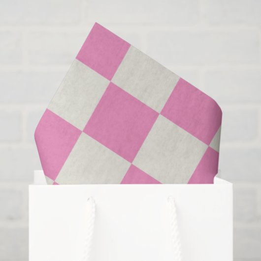 Preppy Checkerboard Pink White Mod Retro Seidenpapier (Geschenktüte)