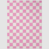 Preppy Checkerboard Pink White Mod Retro Seidenpapier (Vorderseite)
