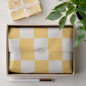 Preppy Checkerboard Yellow White Mod Retro Seidenpapier (Geschenk)