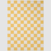 Preppy Checkerboard Yellow White Mod Retro Seidenpapier (Vorderseite)