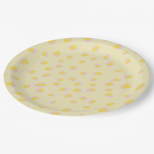 Preppy Cheetah Print Pappteller (Schrägansicht)