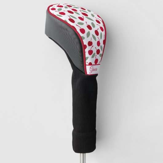 Preppy Cherry Fruit Pattern Golf Headcover (angewinkelt)