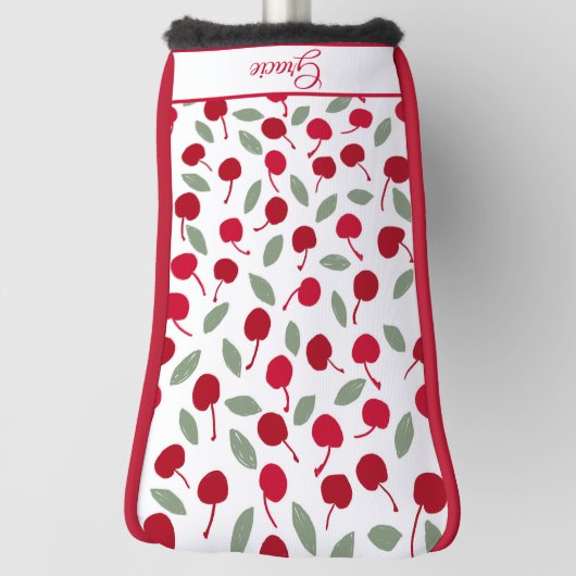 Preppy Cherry Fruit Pattern Golf Headcover (Rotieren 90)