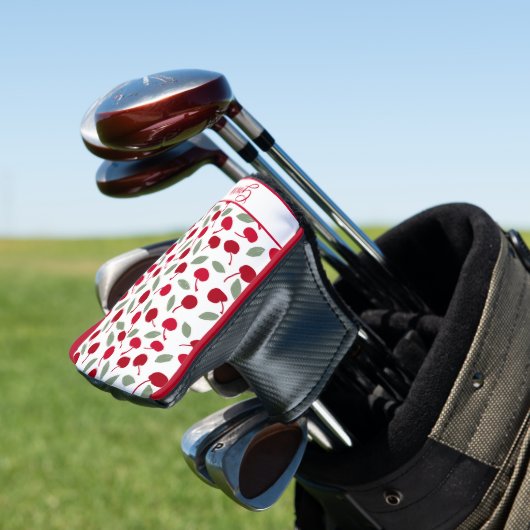 Preppy Cherry Fruit Pattern Golf Headcover (In Situ)