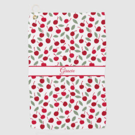 Preppy Cherry Fruit Pattern Golfhandtuch
