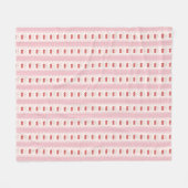 Preppy Cherry Stripes - Pink and Off White Fleecedecke (Vorderseite (Horizontal))