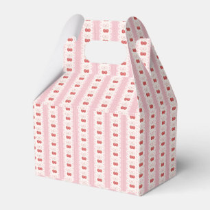 Preppy Cherry Stripes - Pink and Off White Geschenkschachtel