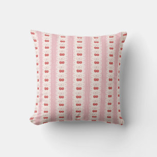 Preppy Cherry Stripes - Pink and Off White Kissen
